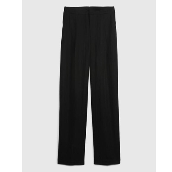 GAP Softsuit Tencel High Rise Pleated Wide Leg Black Pants Size 12 RT$90 #404698 - Picture 9 of 13